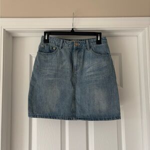 Listicle Light Blue Denim Mini Skirt